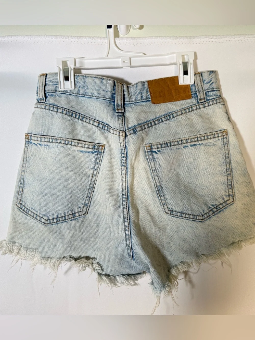Cotton On Light Blue Frayed Denim Shorts